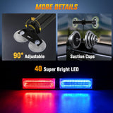 Nilight 40LED Blue Red Emergency Strobe Traffic Advisor Light Bar with Suction Cups Dash Safety Warning Hazard Flashing Lights Interior Front/Rear Windshield for Trucks Construction Vehicles, view 2