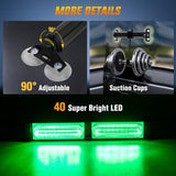 Nilight 40LED Green Emergency Strobe Traffic Advisor Light Bar with Suction Cups Dash Safety Warning Hazard Flashing Lights Interior Front/Rear Windshield for Trucks Construction Vehicles, view 2