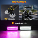 Nilight 40LED Purple White Emergency Strobe Traffic Advisor Light Bar with Suction Cups Dash Safety Warning Hazard Flashing Lights Interior Front/Rear Windshield for Trucks Construction Vehicles, view 2