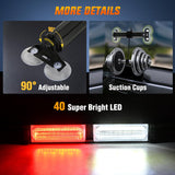 Nilight 40LED Red White Emergency Strobe Traffic Advisor Light Bar with Suction Cups Dash Safety Warning Hazard Flashing Lights Interior Front/Rear Windshield for Trucks Construction Vehicles, view 2
