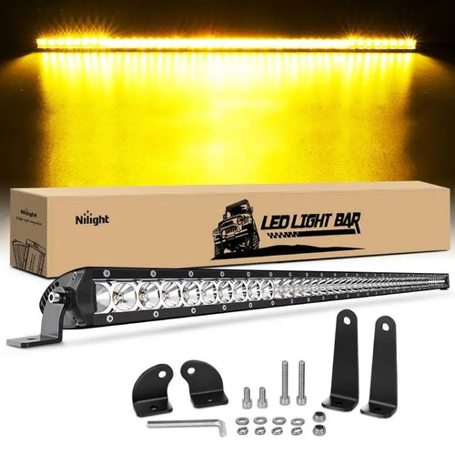 Nilight 41 Inch 200W 11800LM Amber Slim Spot Flood Led Light Bar | 2 Style Mounts