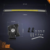 Nilight 42 Inch 165W 16500LM Slim Anti-Glare DRL Spot Flood Curved Led Light Bar, view 2
