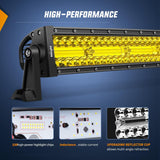 Nilight 42 Inch LED Light Bar 320 LED Chips Yellow Beam Curved Triple Row Fog Light Spot Flood Combo High Power LED Driving Lights Off Road Lights for Trucks SUV UTV ATV Truck Van 4x4 Boat, view 3