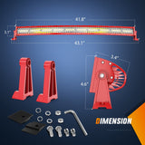 Nilight 42 Inch Triple Row Red Shell Spot Flood Curved Led Light Bar | 14AWG Wire 5Pin Switch, view 2