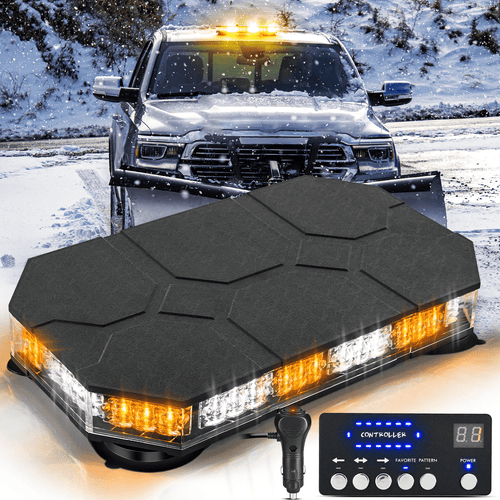 Nilight 42 Leds Roof Top Amber White Emergency Strobe Light Control Panel Magnetic Mount