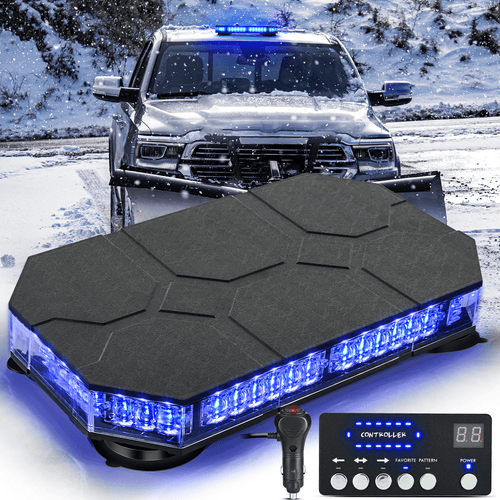 Nilight 42 Leds Roof Top Blue Emergency Strobe Light Control Panel Magnetic Mount