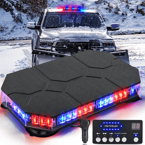 Nilight 42 Leds Roof Top Blue Red Emergency Strobe Light Control Panel Magnetic Mount