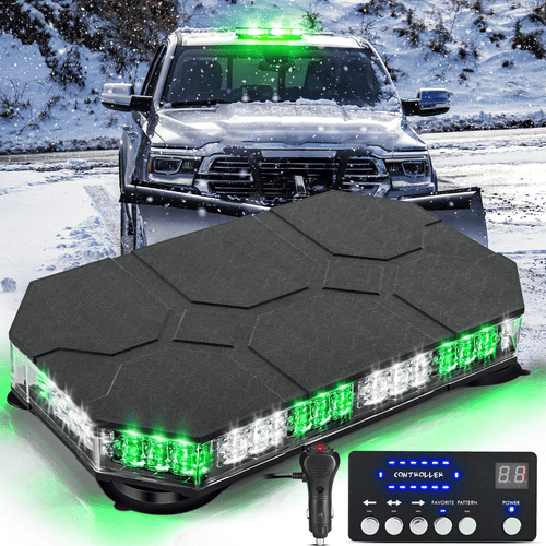 Nilight 42 Leds Roof Top Green White Emergency Strobe Light Control Panel Magnetic Mount