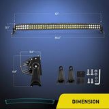 Nilight 42 Inch 240W Double Row Black Curved Spot Flood LED Light Bar, view 2