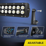 Nilight 42 Inch 240W Double Row Black Curved Spot Flood LED Light Bar, view 6