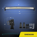 Nilight 42 Inch 240W Double Row Curved Spot Flood LED Light Bar, view 2