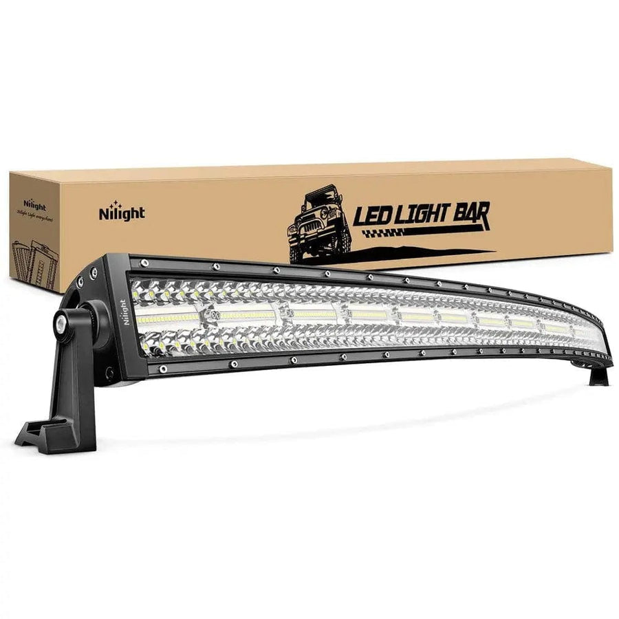 Nilight 42 Inch 320LED Triple Row Curved Spot Flood LED Light Bar