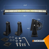 Nilight 42 Inch 320LED Triple Row Curved Spot Flood LED Light Bar, view 2