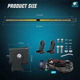 Nilight 42 Inch 39LED Single Row Spot Screw-Less Night Vision LED Light Bar | 16AWG Wire 5Pin Switch, view 2