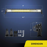 Nilight 42 Inch 648W 43000LM Triple Row Spot Flood LED Light Bar, view 6