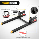 Nilight 43Inch 2000lbs Clamp on Pallet Forks Heavy Duty Tractor Forks with Adjustable Stabilizer Bar, view 4