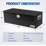 Nilight 44 Inch Truck Tool Box Heavy Duty Aluminum Stripes Plated Pick Up Truck Bed Toolboxes 44 Inchx15 Inchx15 Inch Waterproof Storage Organizer for Bed of Truck RV Trailer with Side Handle Lock Keys, Black, view 4