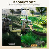 Nilight 45 Degree Hose Elbow for RV Garden Water Hose Elbow Fitting 3/4Inch Brass 45° Water Hose Connector for RV Camper Trailer Outdoor Garden Hose Systems Faucet Adapter Accessories, 2-Pack, view 3
