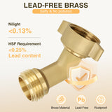 Nilight 45 Degree Hose Elbow for RV Garden Water Hose Elbow Fitting 3/4Inch Brass 45° Water Hose Connector for RV Camper Trailer Outdoor Garden Hose Systems Faucet Adapter Accessories, 2-Pack, view 6