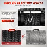 Nilight 4500 lb ATV/UTV Electric Winch Kit With Synthetic Winch Rope (25% OFF Final Checkout), view 5