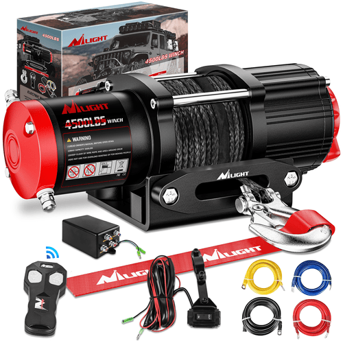 Nilight 4500 lb ATV/UTV Electric Winch Kit With Synthetic Winch Rope (25% OFF Final Checkout)
