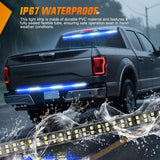 Nilight 48 Inch 288 LED Tailgate Strobe Light Strip Blue White | 28 Light Modes Double Row Waterproof Warning Rear Window Lamp for Pickup, Trailers, Construction Vehicles, Car, SUV, view 3