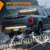 Nilight 48 Inch Truck Tailgate Strobe Light Strip Tail Emergency Bar Rear Window Warning Lamp Ultra-Bright Double Row 288 LED for Pickup Trailers Construction Vehicles Car SUV, Amber White, view 4