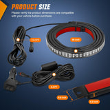Nilight 48 Inch Truck Tailgate Strobe Light Strip Tail Emergency Bar Rear Window Warning Lamp Ultra-Bright Double Row 288 LED for Pickup Trailers Construction Vehicles Car SUV, Blue, view 6