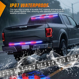 Nilight 48 Inch Truck Tailgate Strobe Light Strip Tail Emergency Bar Rear Window Warning Lamp Ultra-Bright Double Row 288 LED for Pickup Trailers Construction Vehicles Car SUV, Red Blue, view 4