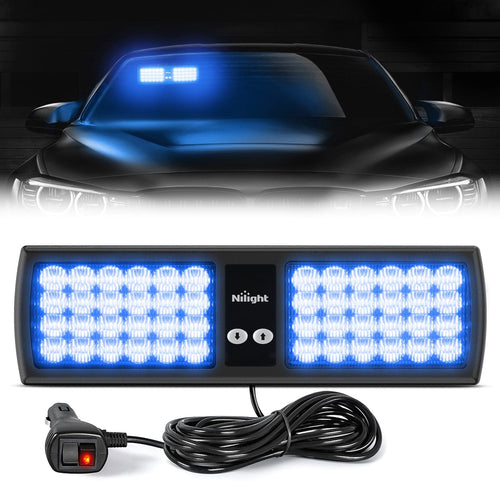 Nilight 48 LED Blue Emergency Warning Strobe Lights