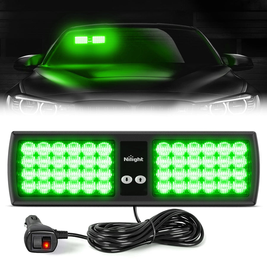 Nilight 48 LED Green Emergency Warning Strobe Lights