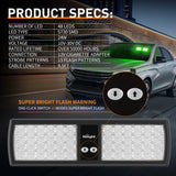 Nilight 48 LED Green Emergency Warning Strobe Lights, view 4