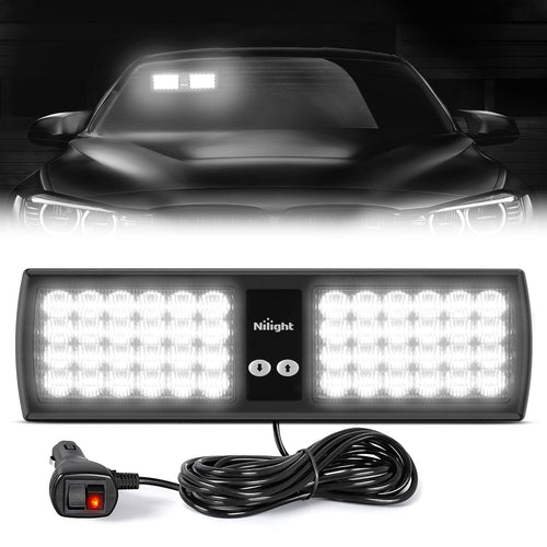 Nilight 48 LED White Emergency Warning Strobe Lights