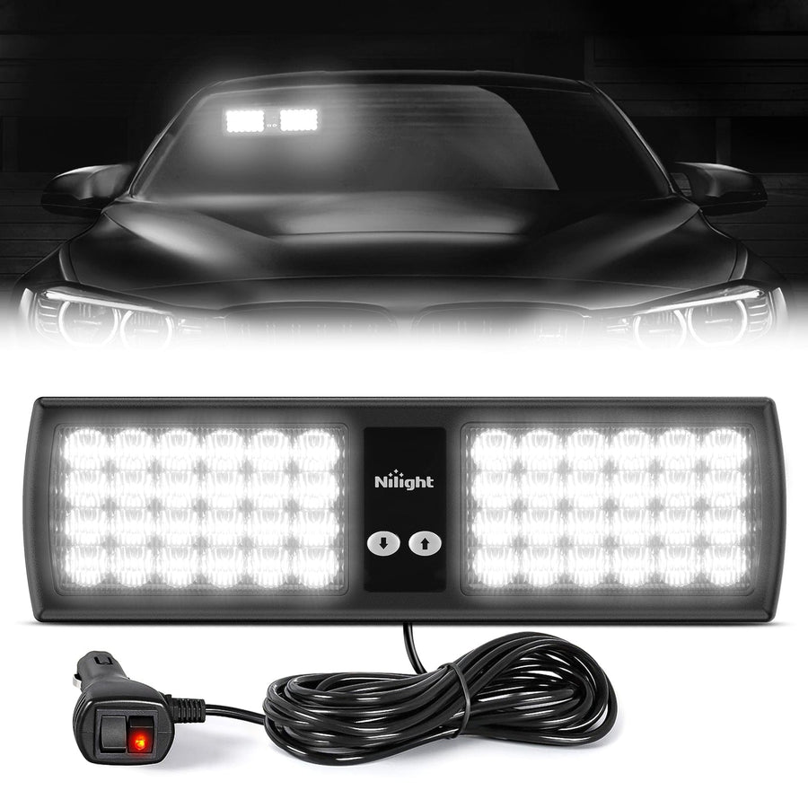 Nilight 48 LED White Emergency Warning Strobe Lights