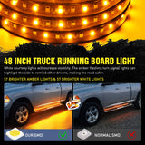Nilight 48 Inch 114 Leds Running Board Amber White Light Strip (Pair), view 5