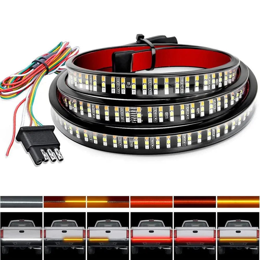 Nilight 48 Inch 360Leds Red White Amber Triple Row LED Tailgate Light Strip