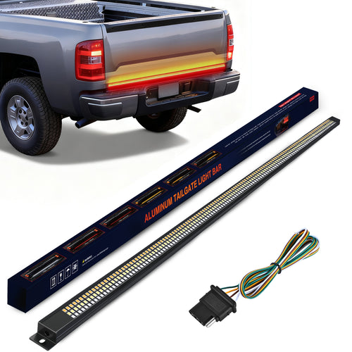 Nilight 48 Inch Aluminum Frame Triple Row 780 Leds Red White Amber Light Strip