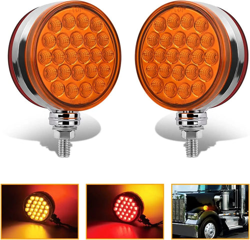 Nilight 48 Leds Amber Red Round Fender Pedestal Light (2 Pcs)