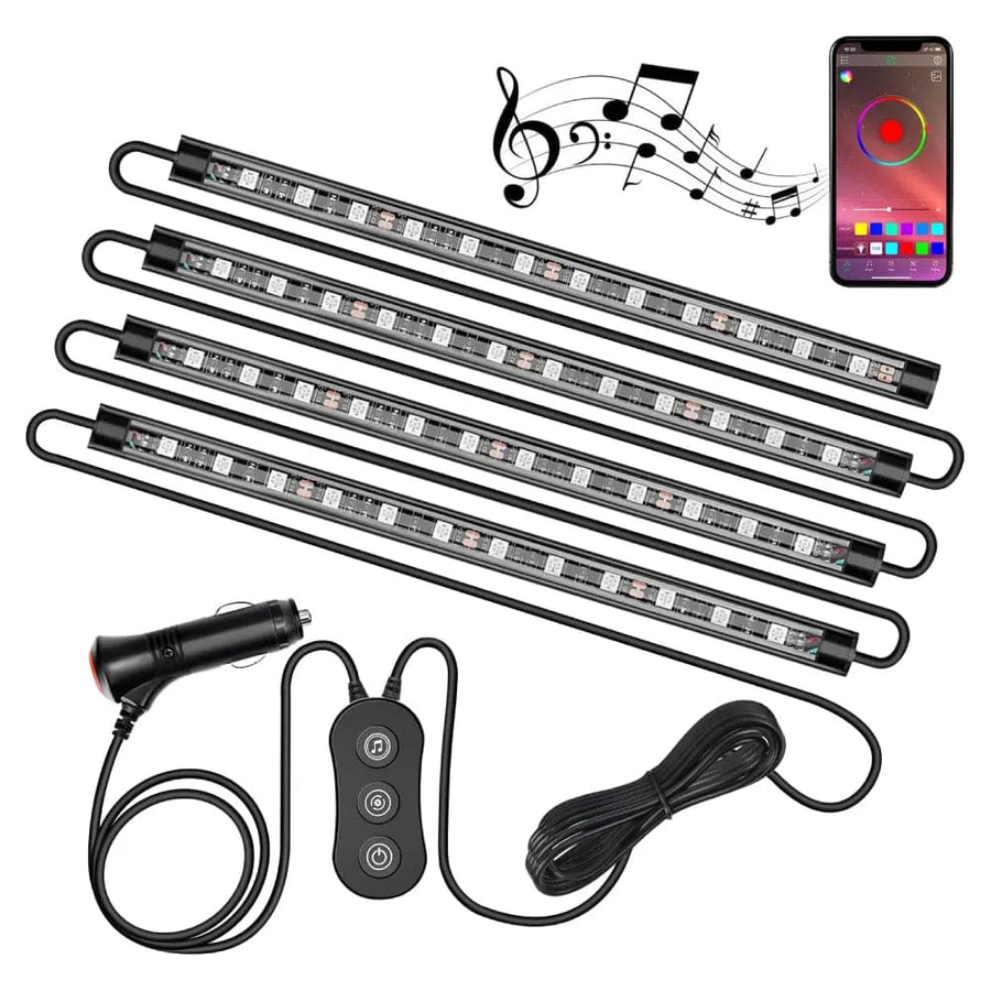 Nilight 48Leds RGB Interior Light Strip APP Remote Control 4PCS