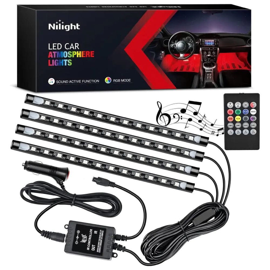 Nilight 48Leds RGB Interior Light Strip Remote Control 4PCS