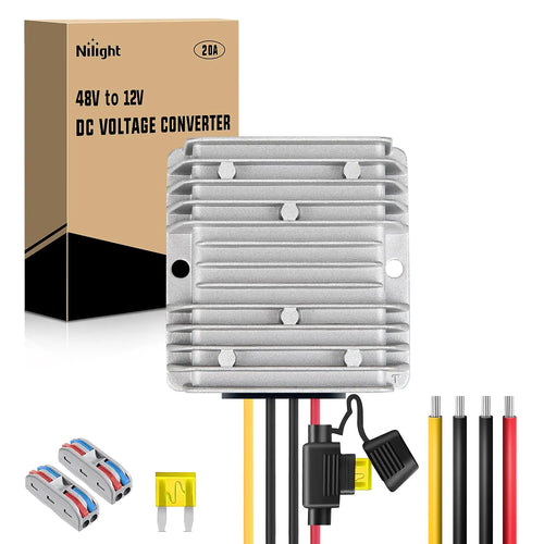 Nilight 48V to 12V 20A 240W Voltage Converter
