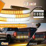 Nilight 49 Inch Emergency Strobe Light Strips with Controller, 288LED Flashing Warning Hazard Safety Rear Window Tailgate Lights for Truck Trailer Construction Plow Pickup SUV Vehicle, Amber White, view 3