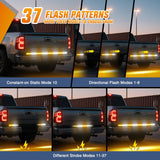 Nilight 49 Inch Emergency Strobe Light Strips with Controller, 288LED Flashing Warning Hazard Safety Rear Window Tailgate Lights for Truck Trailer Construction Plow Pickup SUV Vehicle, Amber White, view 4