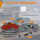 Nilight 49 Inch Emergency Strobe Light Strips with Controller, 288LED Flashing Warning Hazard Safety Rear Window Tailgate Lights for Truck Trailer Construction Plow Pickup Tow SUV Vehicles, Red White, view 6