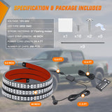 Nilight 49 Inch Emergency Strobe Light Strips with Controller Red Blue | 288LED Flashing Warning Hazard Safety Rear Window Tailgate Lights for Truck Trailer Construction Plow Pickup SUV Vehicle, view 6