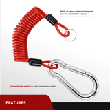 Nilight 4FT Breakaway Trailer Cable Stainless Steel Spring Towing Coiled Wire, view 2