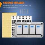 Nilight 4Gang Aluminum 3Pin ON/Off Blue Led Rocker Switch Panel, view 3