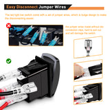 Nilight 4Gang Aluminum 5Pin ON/Off Blue Rocker Switch Panel w/ QC 3.0 Dual USB Charger Voltmeter, view 5