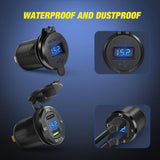 Nilight 4Gang Aluminum 5Pin ON/Off Blue Rocker Switch Panel w/ PD Type C & QC 3.0 Dual USB Charger Voltmeter, view 4