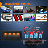 Nilight 4Gang Aluminum 5Pin ON/Off Rocker Switch Panel Orange, view 6